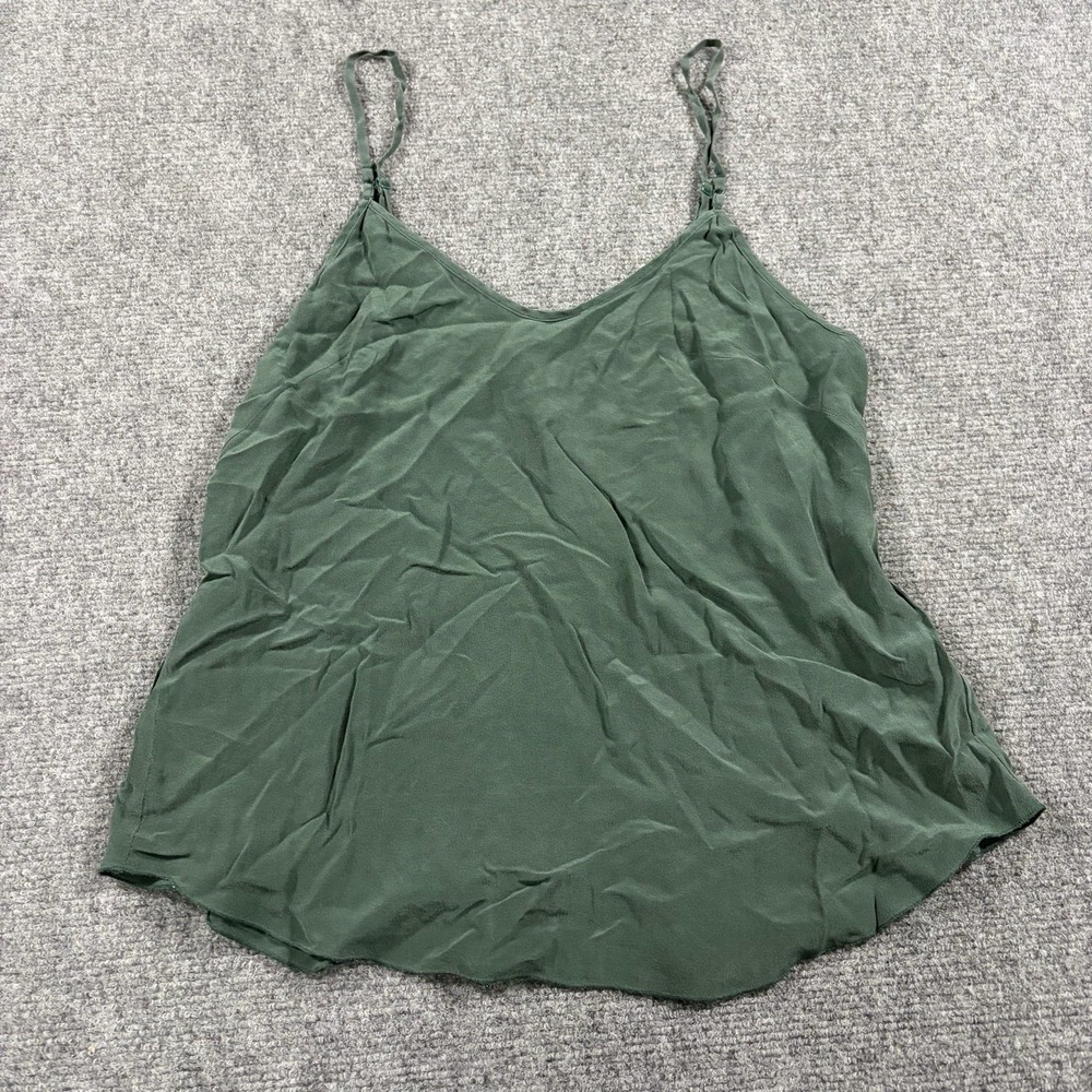 Wilfred Silk Tank Top Small Green Capsule Quiet Luxury Camisole Aritzia